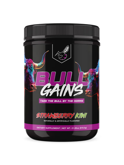 THE BUZZ! BULL GAINS Strawberry Kiwi 620grams + Free Shaker