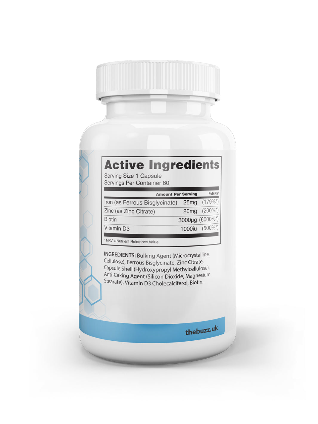 THE BUZZ! Iron + Biotin Complex Iron, Zinc, Biotin & Vitamin D3